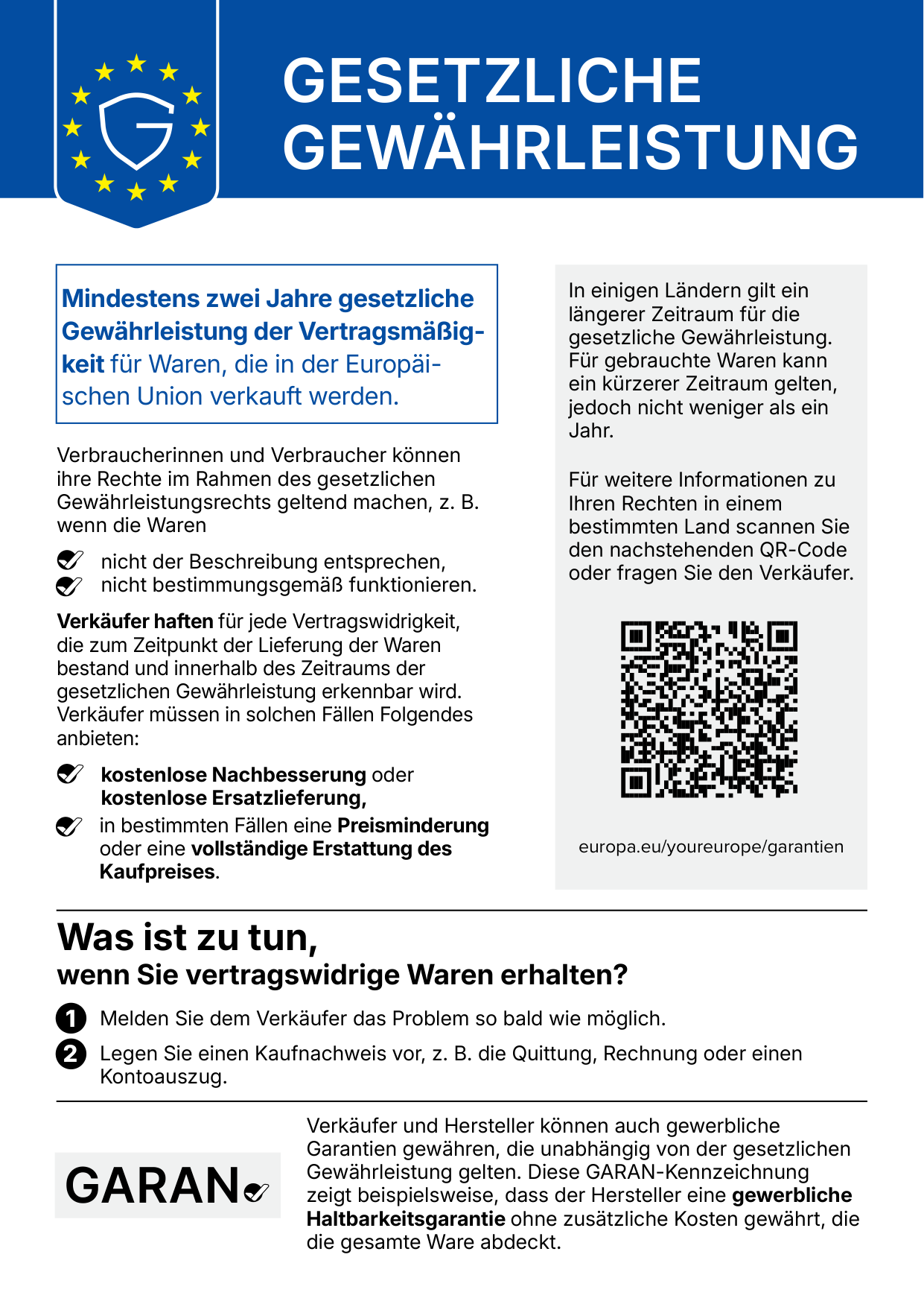 Deine gesetzlichen Gewährleistungsrechte