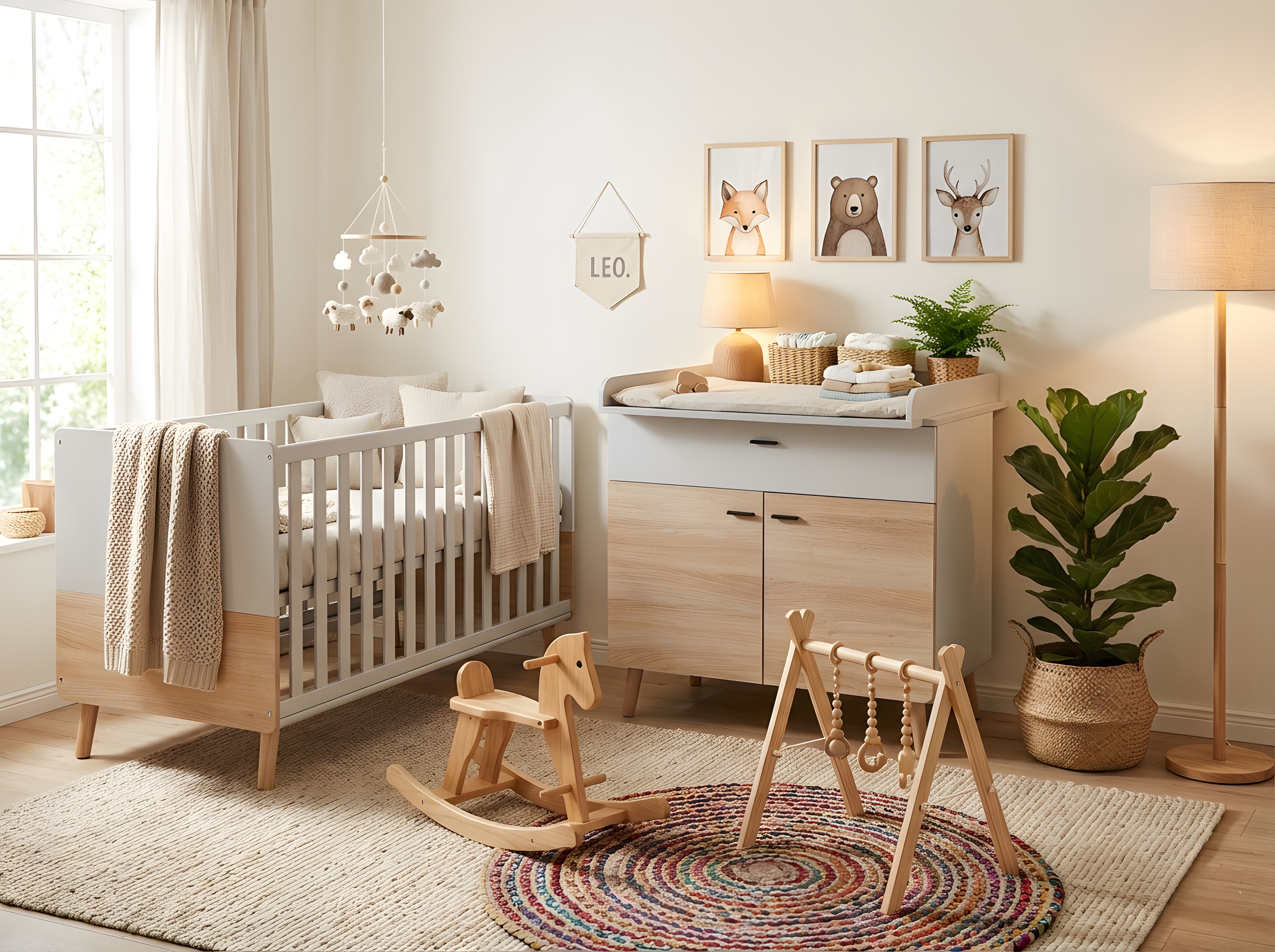 2-teiliges Babymöbel-Set LOVIS mit schmaler Wickelkommode