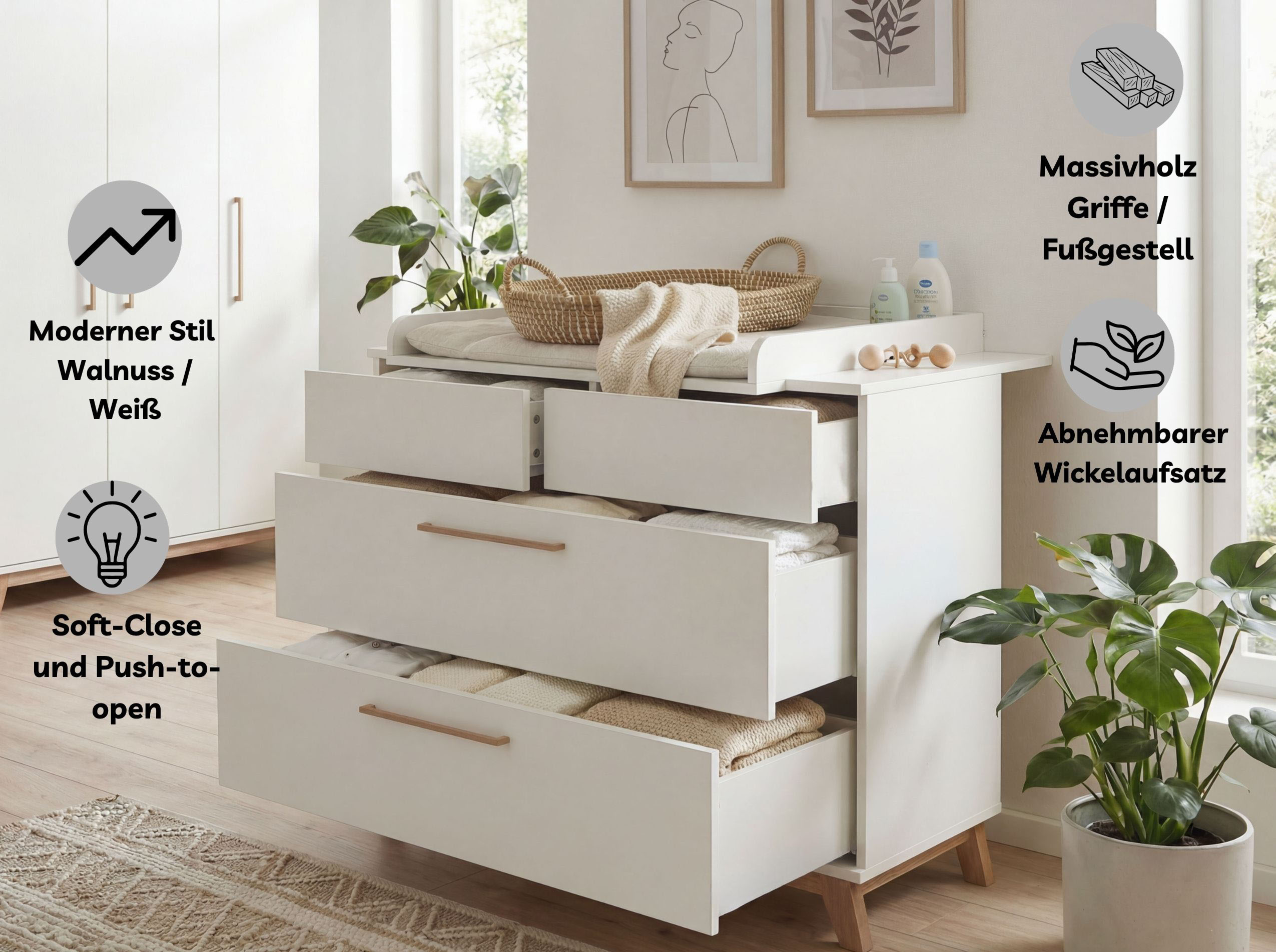 3-teiliges Babymöbel-Komplettset »Lina«