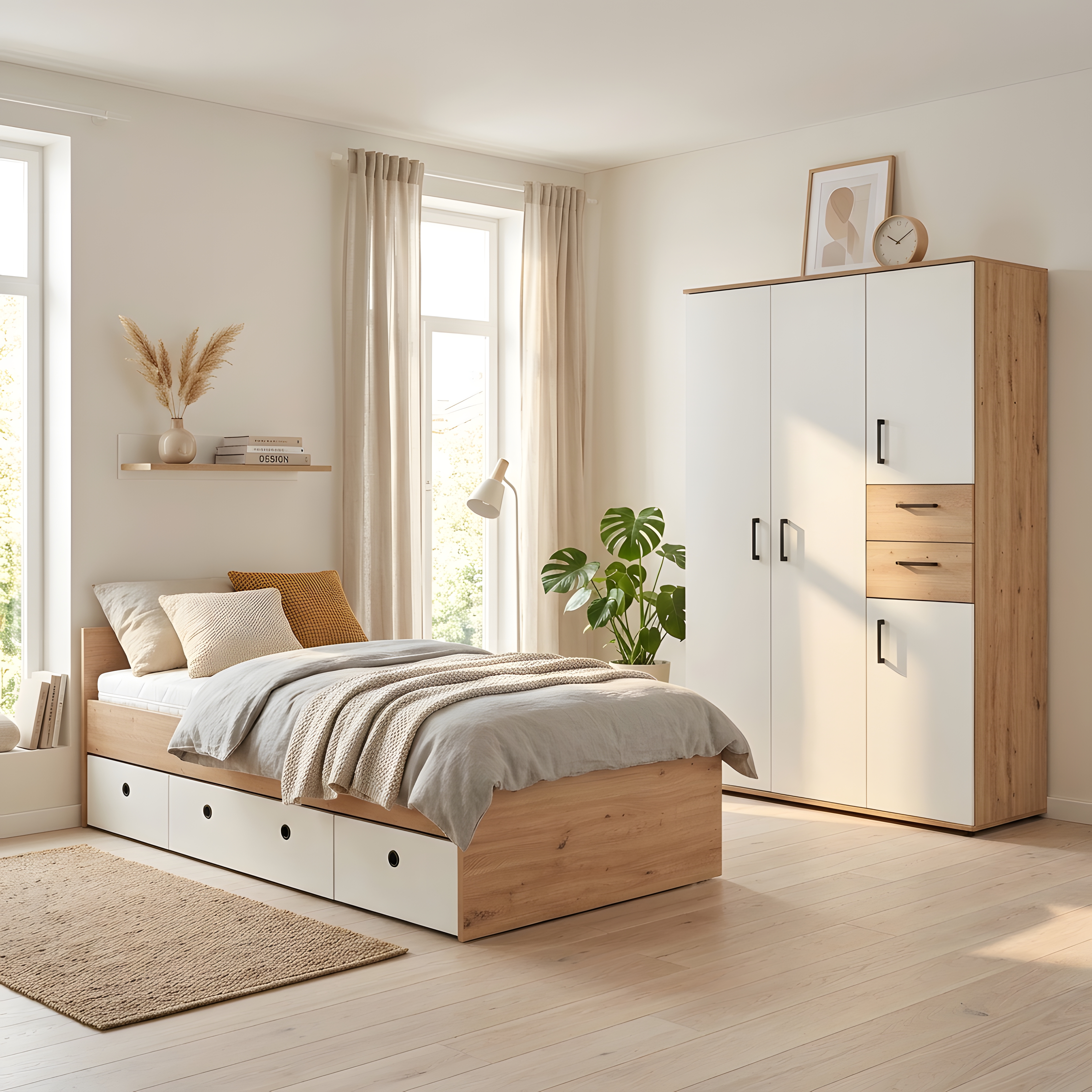 2-teiliges Jugendzimmer-Set »Bente« Artisan Oak in zwei Größen