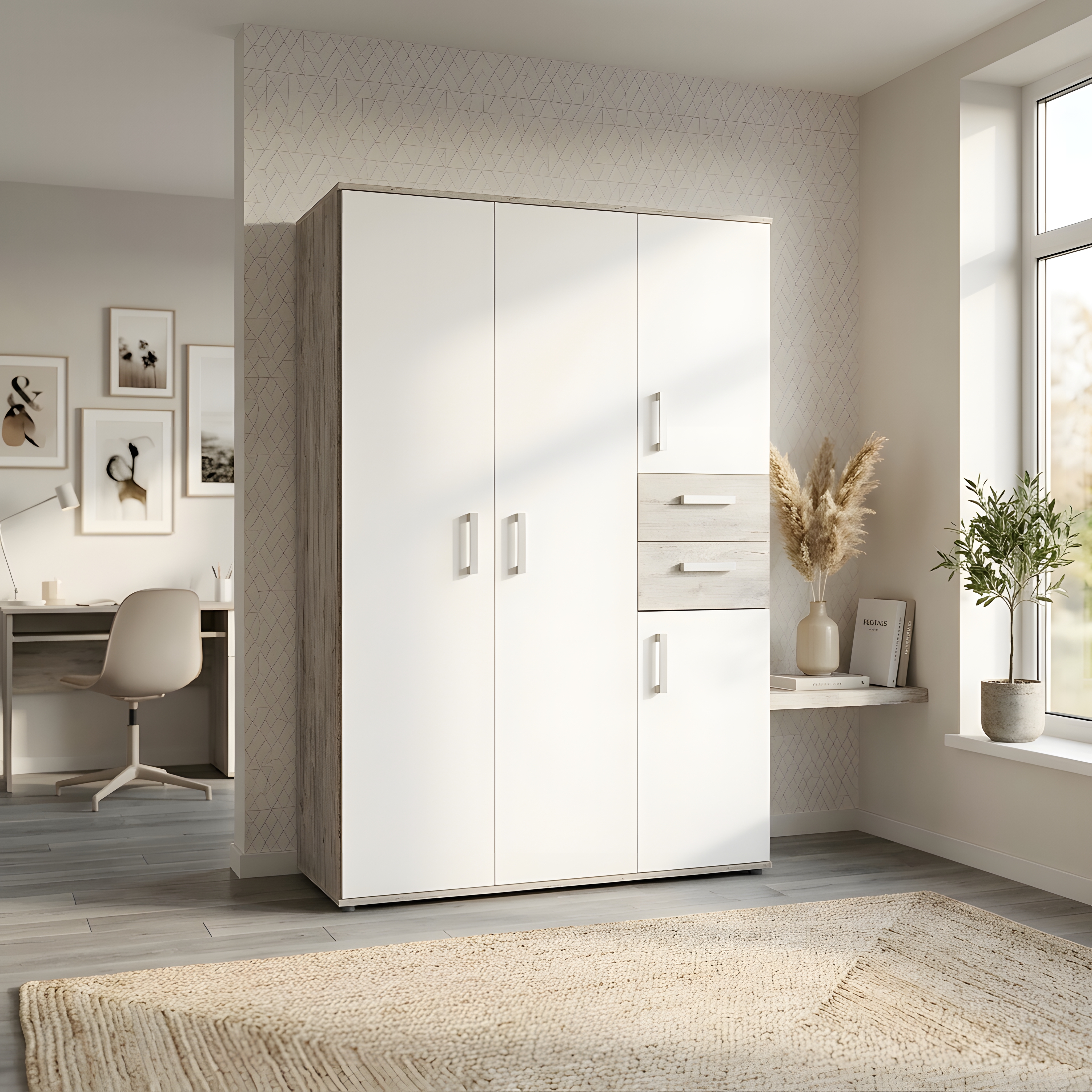 Arthur Berndt 4-türiger Kleiderschrank Bente in Eiche-Sand-NB
