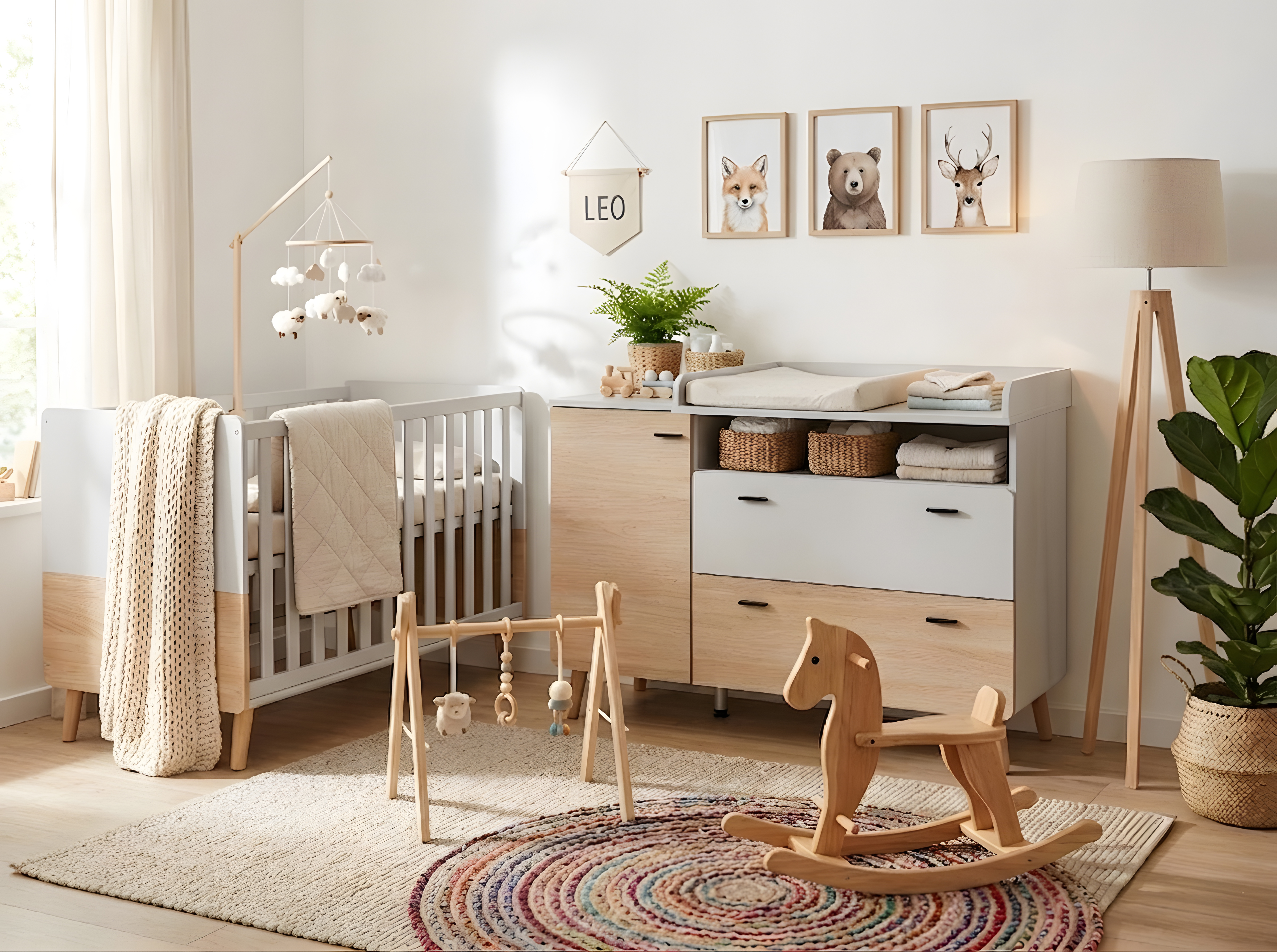 2-teiliges Babymöbel-Set LOVIS mit breiter Wickelkommode