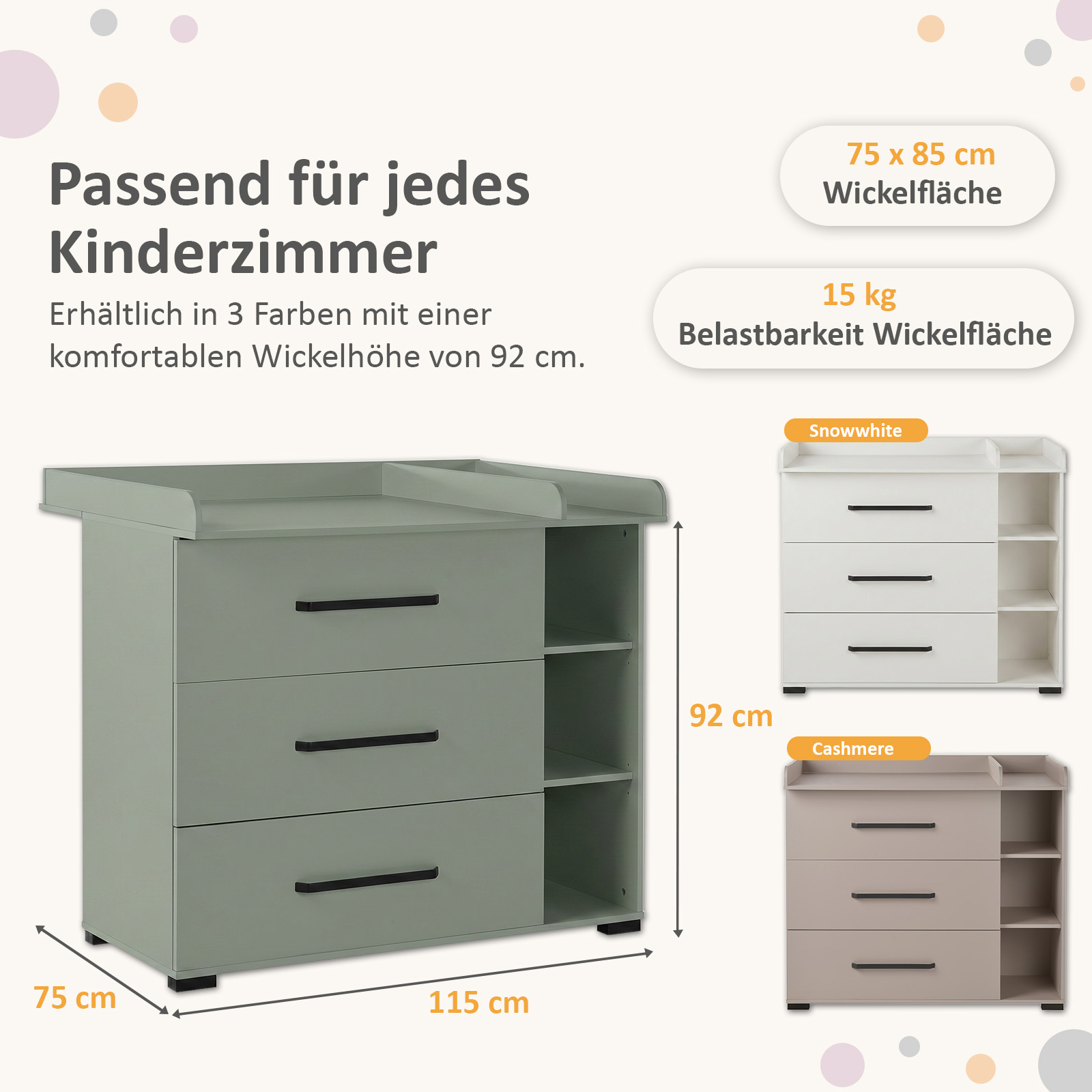 ESSENTIALS Wickelkommode - die Große: erhältlich in 3 Farben | arthur berndt
