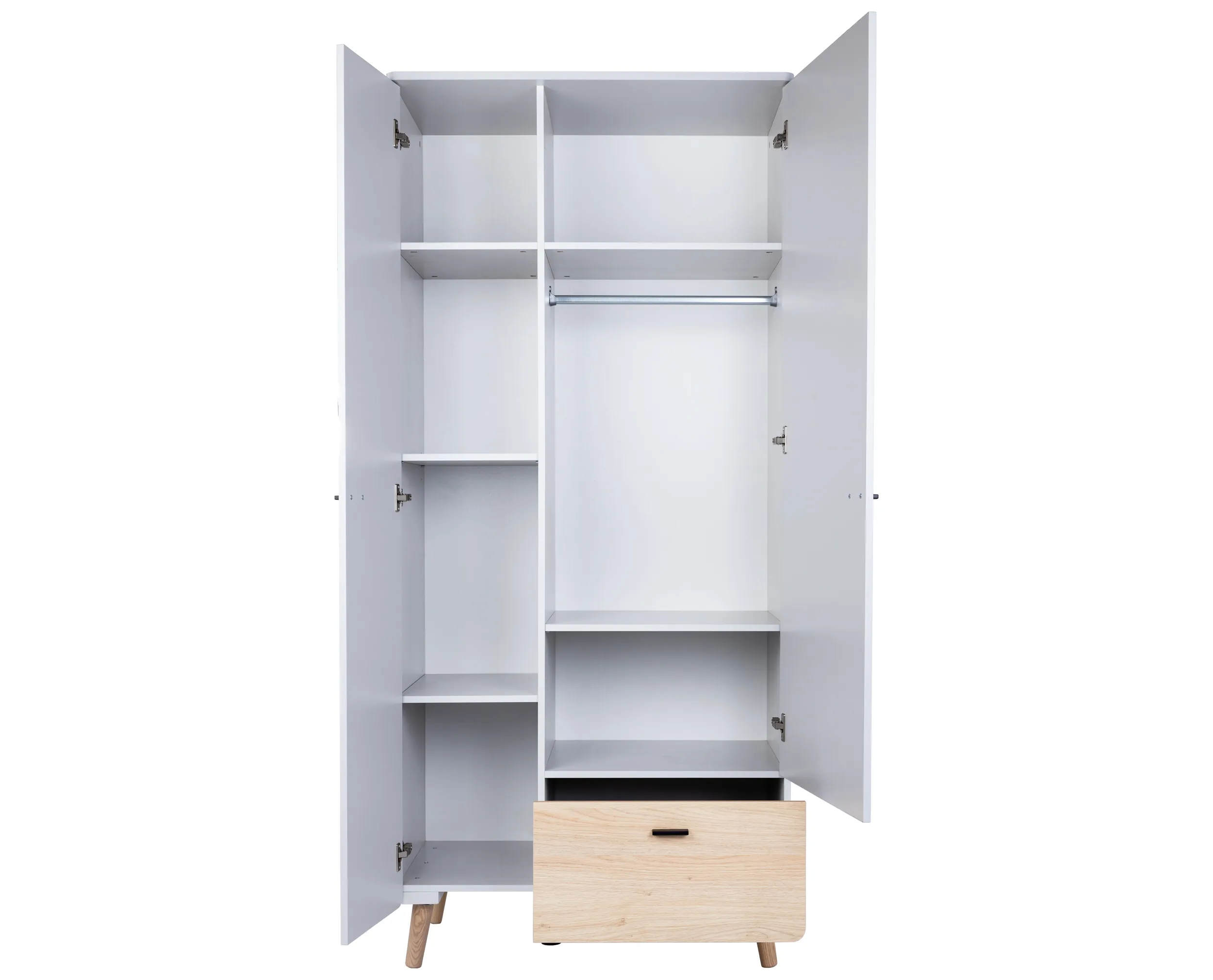6-teiliges Babymöbel-Set LOVIS mit 2-trg. Kleiderschrank und schmaler Wickelkommode