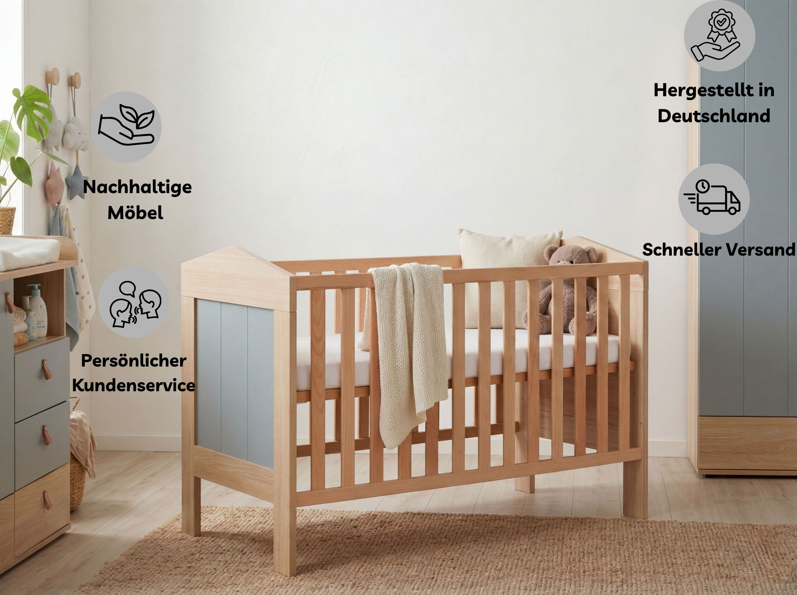 Kinderbett 70 x 140 cm inkl. Lattenrost ROOFY im Spitzdachdesign: Deine Vorteile | Arthur Berndt