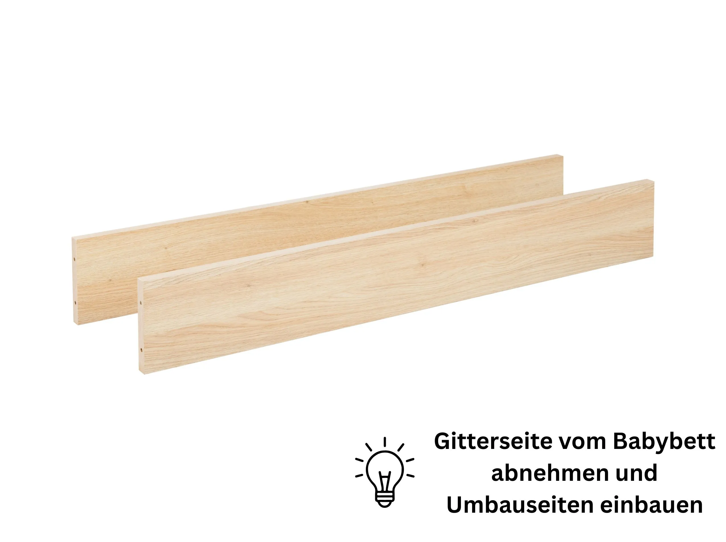 Umbauseiten für Kinderbett 70 x 140 cm inkl. Lattenrost ROOFY im Spitzdachdesign | Arthur Berndt