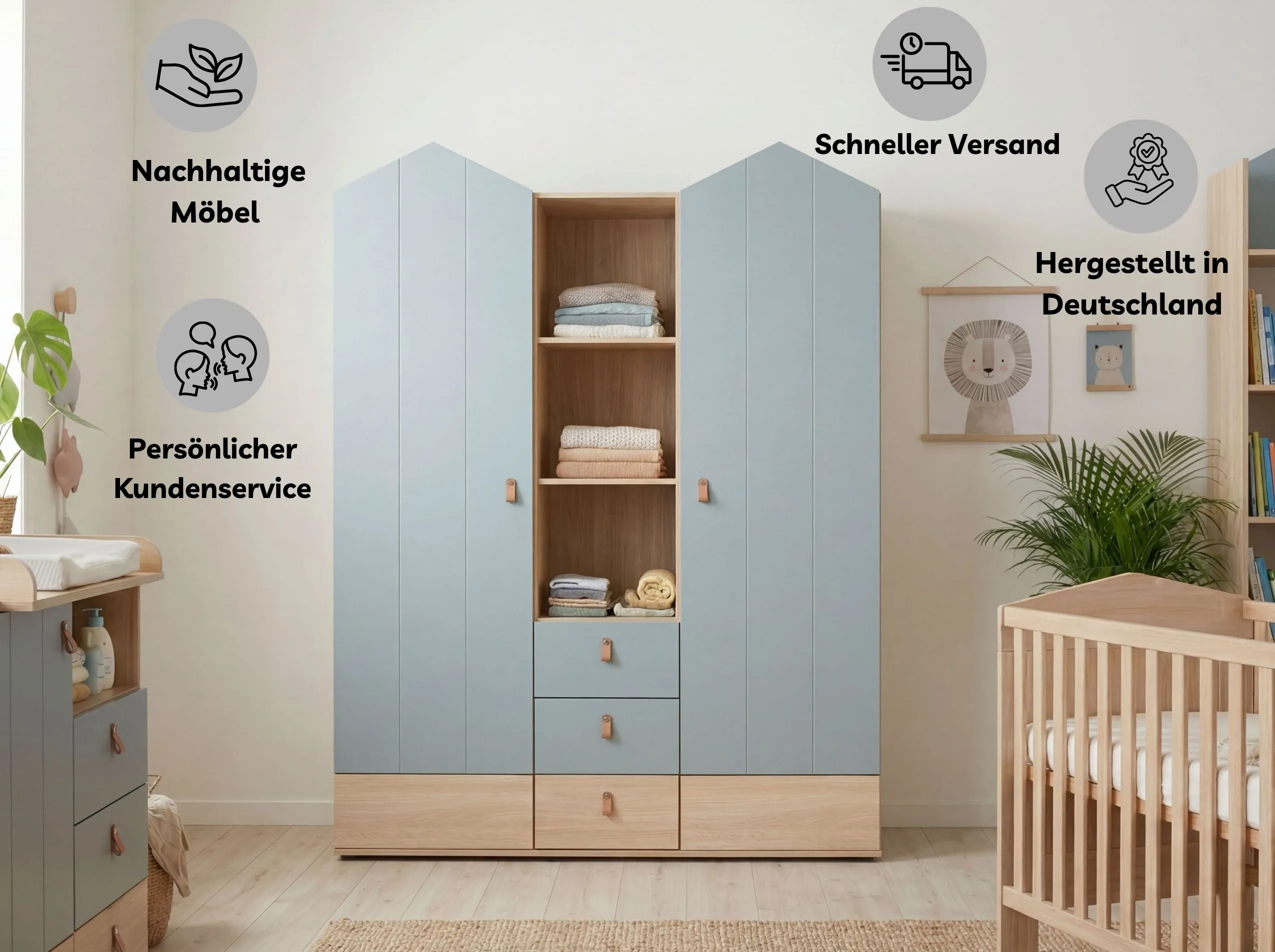 Kleiderschrank 2-türig »Roofy«